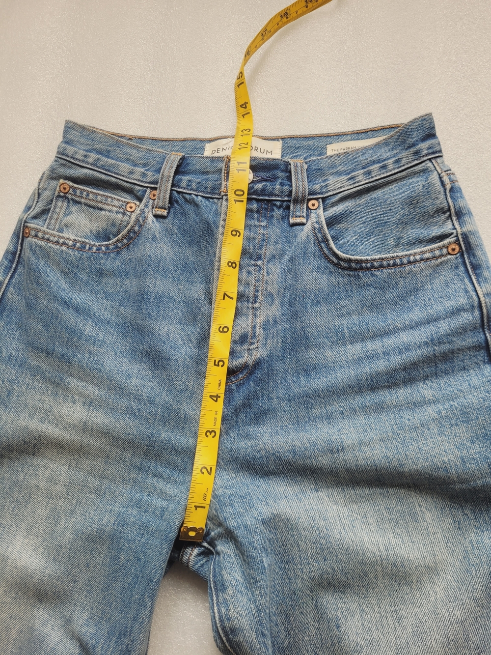 Denim Forum Farrah Wide Leg High Rise Crop Jeans Raw Hem Blue 25 - Picture 15 of 16